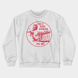 Ronald Reagan Out the Door in 84 Political Design Crewneck Sweatshirt